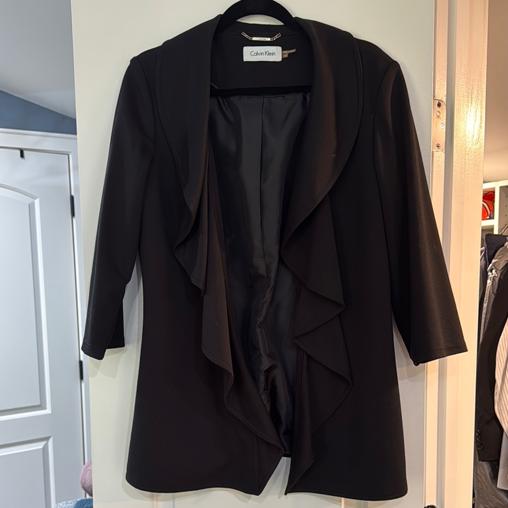 Calvin Klein Black Blazer with 3/4 Sleeves